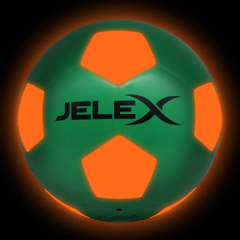 JELEX "Neon" Luz LED Balón de fútbol verde/naranja
