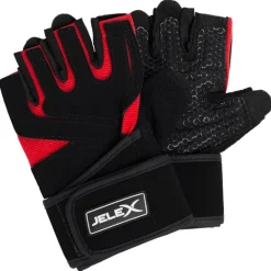 JELEX Power Premium Guantes de entrenamiento acolchados negro-rojo