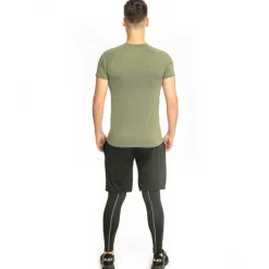 JELEX Sportinator Hombre Conjunto de fitness 3 piezas ejército verde-negro