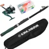 KIRKJUBØUR ® "Agnatha" Set de caña de pescar telescópica 2,40 m