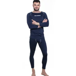KIRKJUBØUR ® "Hafjall" Hombre Conjunto de ropa interior térmica 2 piezas azul