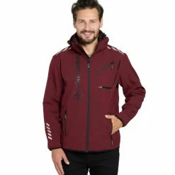 KIRKJUBØUR® "Alvik" Hombre Chaqueta SOFTSHELL columna de agua 10.000 mm rojo oscuro/negro