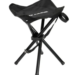 KIRKJUBØUR® "Freydis" taburete de exterior plegable de cuatro patas negro