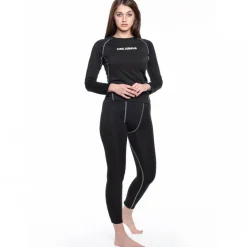 KIRKJUBØUR® "Hafjall" Mujer Conjunto de ropa interior térmica 2 piezas negro