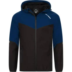 KIRKJUBØUR® "Njordr" Hombre Chaqueta SOFTSHELL 10.000 mm columna de agua azul marino/negro
