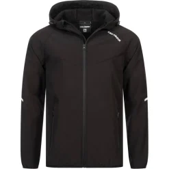 KIRKJUBØUR® "Njordr" Hombre Chaqueta SOFTSHELL 10.000 mm columna de agua negro/gris claro