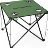 KIRKJUBØUR® "Solkatt" mesa de camping plegable verde
