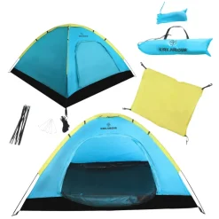 KIRKJUBØUR® "Vindr" Camping 2 personas Tienda de campaña turquesa