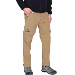 KIRKJUBØUR® Zip-Off Hombre 2 en 1 Pantalón de trekking Marrón