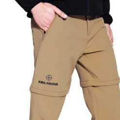 KIRKJUBØUR® Zip-Off Hombre 2 en 1 Pantalón de trekking Marrón