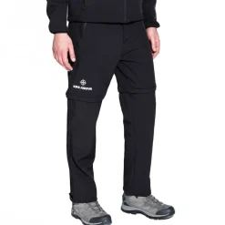 KIRKJUBØUR® Zip-Off Hombre 2 en 1 Pantalón de trekking negro