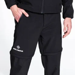 KIRKJUBØUR® Zip-Off Hombre 2 en 1 Pantalón de trekking negro