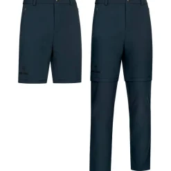 KIRKJUBØUR® Zip-Off Hombre 2 en 1 Pantalón de trekking azul marino