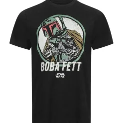 LA GUERRA DE LAS GALAXIAS Retro Boba Fett Hombre Camiseta POMTS079BLK