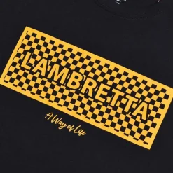 Lambretta Checker Box Hombre Camiseta SS1002-NEGRO