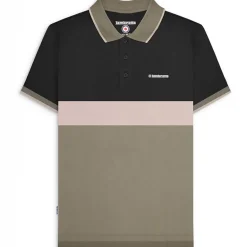 Lambretta Contrast Panel Hombre Polo SS1219-NEGRO
