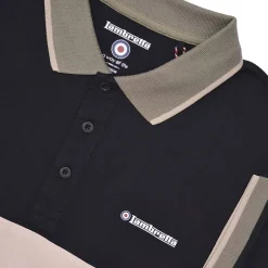 Lambretta Contrast Panel Hombre Polo SS1219-NEGRO
