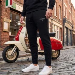 Lambretta Jogger Hombre Pantalones de chándal SS1532-NEGRO