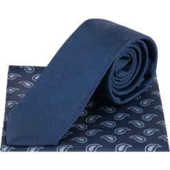 Lambretta Paisley Hombre Corbata de punto y Pañuelo de bolsillo LAMAW2313-NAVY