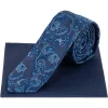Lambretta Paisley Hombre Corbata de punto y Pañuelo de bolsillo LAMAW2314-NAVY