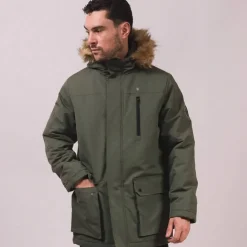Lambretta Parka con cuello de piel Hombre Chaquetón SS5024-KHAKI