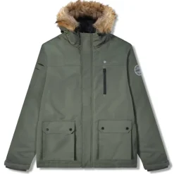 Lambretta Parka con cuello de piel Hombre Chaquetón SS5024-KHAKI