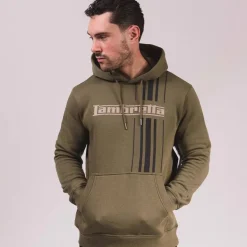 Lambretta Racing Stripe Hombre Sudadera con capucha SS5027-KHAKI