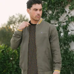 Lambretta Triple Tipped Hombre Chaqueta SS1626 Caqui Dorado