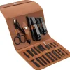 LEANDRO LIDO "Livorno" Manicura/Pedicura Conjunto 17 piezas marrón