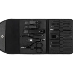 LEANDRO LIDO "Livorno" Manicura/Pedicura Conjunto 17 piezas negro