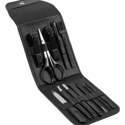 LEANDRO LIDO "Monza" Manicura Conjunto 13 piezas negro