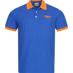 LEANDRO LIDO "Pallacanestro" Hombre Polo azul-naranja