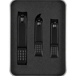 LEANDRO LIDO "Pescara" Manicura Conjunto 4 piezas negro