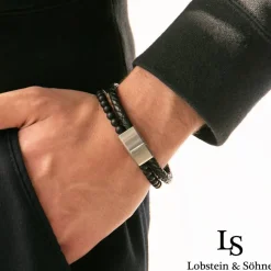 Lobstein & Söhne "Arthur" Hombre Brazalete negro/plata