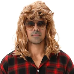 MAASKANTJE "Mongo" Mullet retro Mullet Peluca rubia