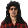 MAASKANTJE "Schnitzel" Mullet retro Mullet Peluca negro