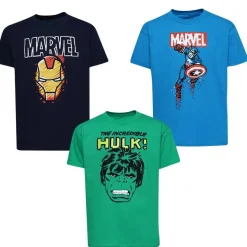 MARAVILLA Ironman Hulk Captain America Niño Camiseta Pack de 3 MABPK010MUL