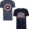 MARVEL Captain America Hombre Camiseta Pack de 2 FCMPK120MUL