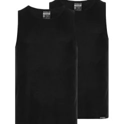 MONT EMILIAN "Ajaccio" Hombre Camiseta interior Pack de 2 negro
