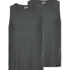 MONT EMILIAN "Ajaccio" Hombre Camiseta interior Pack de 2 gris