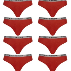MONT EMILIAN "Colmar" Mujer Pack de 8 tangas rojo