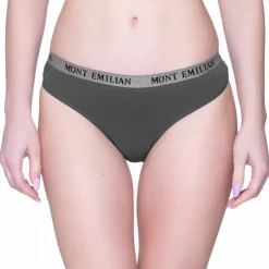 MONT EMILIAN "Colmar" Mujer Pack de 8 tangas gris oscuro
