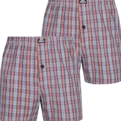 MONT EMILIAN "Nantes" Hombre Americano Calzoncillos bóxer Pack de 2 azul/cuadros