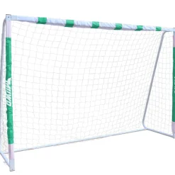 MUWO Portería de fútbol grande de acero 3 x 2 m verde/blanco