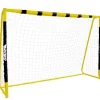 MUWO Portería de fútbol grande de acero 3 x 2 m negro/amarillo