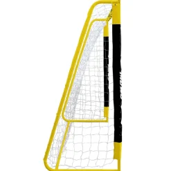 MUWO Portería de fútbol grande de acero 3 x 2 m negro/amarillo