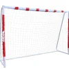 MUWO Portería de fútbol grande de acero 3 x 2 m rojo/blanco