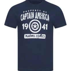 Propiedad de Capitán América MARVEL Hombre Camiseta FBMTS657NVY