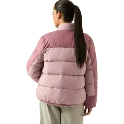 Reebok 2 in 1 Puffer reversible Mujer Chaquetón RBO21100-Rosa polvoriento