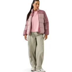 Reebok 2 in 1 Puffer reversible Mujer Chaquetón RBO21100-Rosa polvoriento